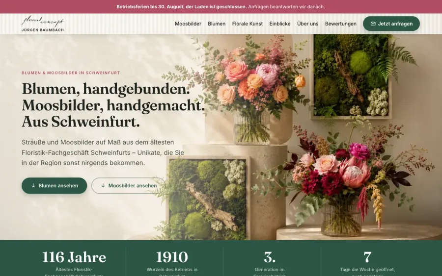 Webseite von Blumen Baumbach