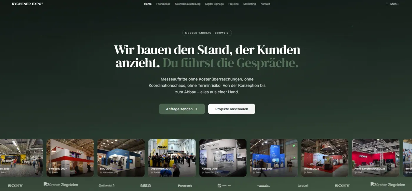 Webseite von Rychener Expo